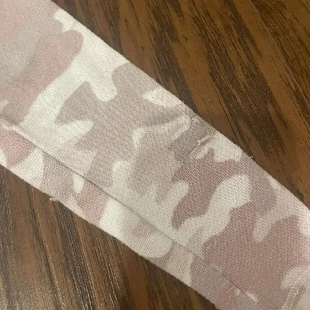 3T 90 Degree Pink Camouflage Matching Set, Athleisure, Long Sleeve, Lightweight